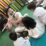 actuación de Clownómadas para los coles